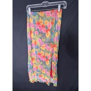 Urban Outfitters Floral Mesh Midi Skirt Featuring a side slit‎ Women's Small
